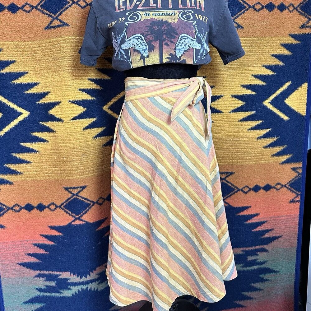 Vintage 70’s Modern Junior Cotton Wrap Around Skirt. Large. Boho. Rare Vintage.